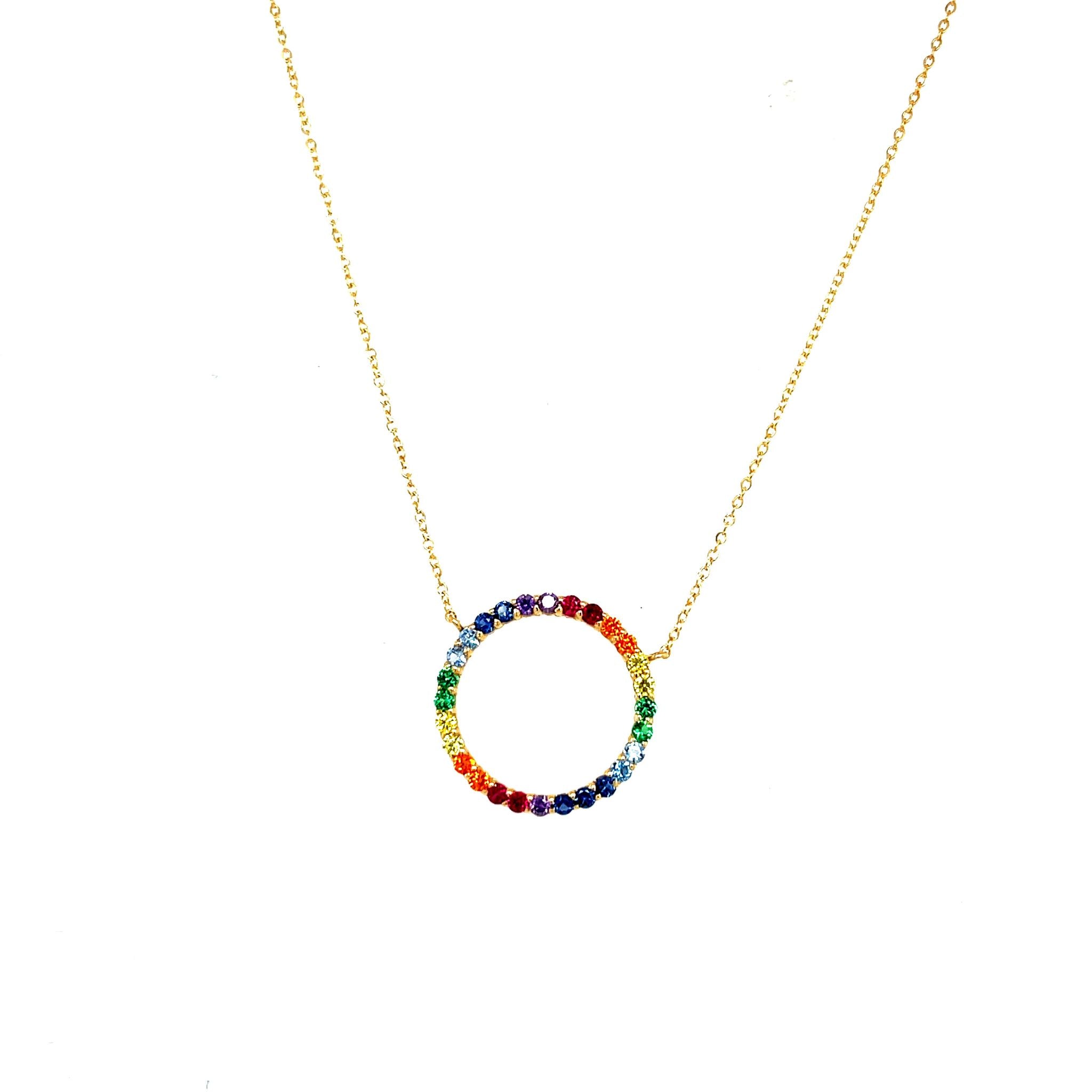 Rainbow Circle Necklace