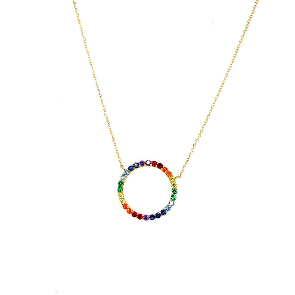 Rainbow Circle Necklace