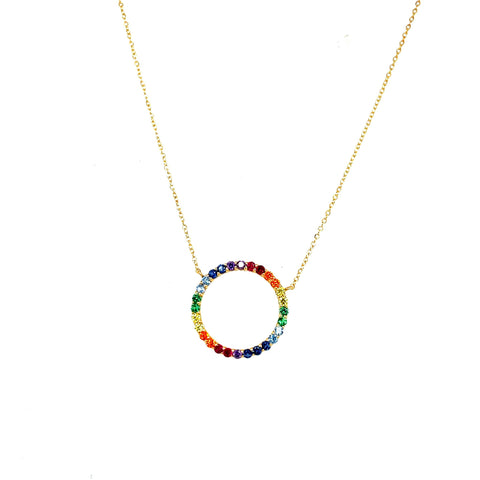 Rainbow Circle Necklace